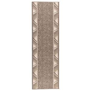 vidaXL Tekstilni preproga FLORNES Tkano Taupe Zigzag 67 x 200 cm PP