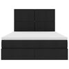 vidaXL Postelja z dodatnim prostorom za shranjevanje in vzmetnico Črna
