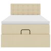vidaXL Otomanski posteljni okvir z vzmetnico krem 90x190 cm blago