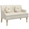 vidaXL Klop z blazinami 113x64,5x75,5 cm laneno platno