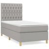 vidaXL Box spring postelja z vzmetnico svetlo siva 90x200 cm blago