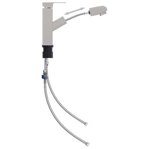 vidaXL Kopalni&scaron;ka armatura za umivalnik izvlečna srebrna 157x172 mm