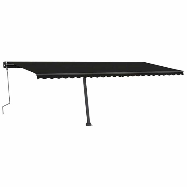 vidaXL Ročna zložljiva tenda z LED lučkami 600x300 cm antracitna