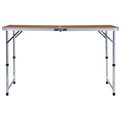 vidaXL Zložljiva miza za kampiranje iz aluminija 120x60 cm