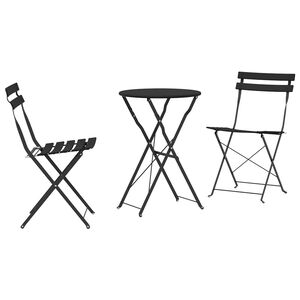 vidaXL Zložljiv bistro set 3 pcs Antracit Jeklo