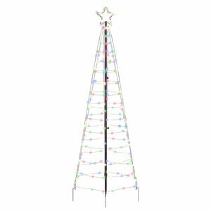 vidaXL LED božično drevo z zemeljskimi ostrimi EKENAS 250 cm 390 LED