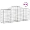 vidaXL Obokane gabion ko&scaron;are 20 kosov 200x50x80/100 cm cinkano železo