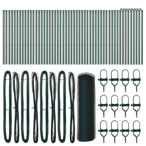 vidaXL Steber ograje. Zelena 100 x 0,8 m (13 mm mreža) Jeklo in PVC