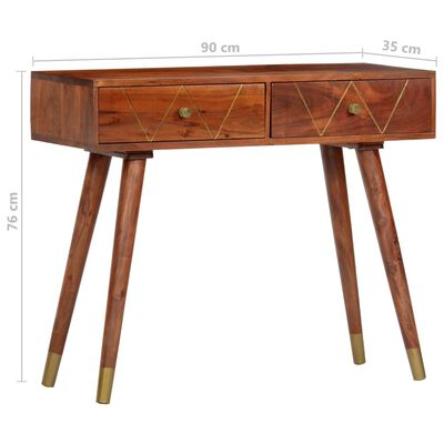 vidaXL Konzolna mizica 90x35x76 cm trden akacijev les