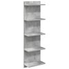 vidaXL Stenska polica Betonsko siva 30 x 15 x 100 cm Inženirski les