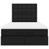 vidaXL Otomanski posteljni okvir z vzmetnico črn 120x190 cm um. usnje