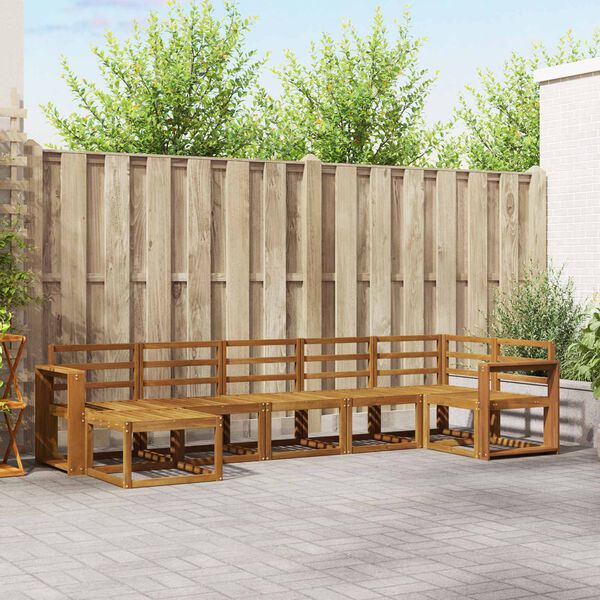 vidaXL Zunanja garnitura za sedenje 7 pcs Naravna Masiven les akacije