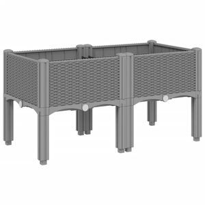 vidaXL Cvetlično korito z nogami svetlo sivo 80x40x42 cm PP