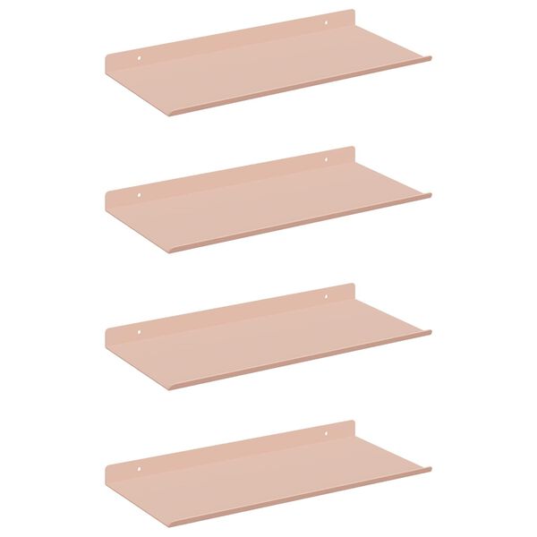 vidaXL Ležeča polica 4 pcs Roza 40 x 18 x 2,5 cm Jeklo
