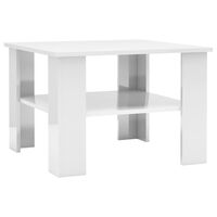 vidaXL Klubska mizica visok sijaj bela 60x60x42 cm iverna plošča