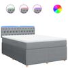 vidaXL Box spring postelja z vzmetnico svetlo siva 140x200 cm blago