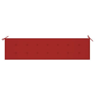 vidaXL Blazina za vrtno klop rdeča 200x50x3 cm
