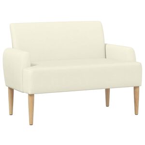 vidaXL Dvojnica s gumbi Krem 116 x 67 x 81 cm Žametna tkanina