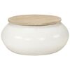 vidaXL Klubska mizica bela 51x51x27 cm trden mangov les