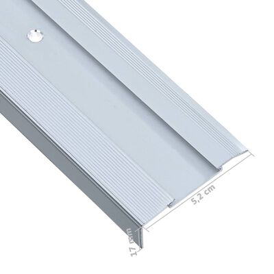 vidaXL Obrobe za stopnice L-oblike 15 kosov aluminij 134 cm srebrne