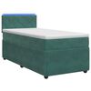 vidaXL Postelja boxspring z vzmetnico Temno zelena 90 x 200 cm Žamet