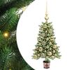 vidaXL Božično drevo med 150 LED z stojalom Zelena 65 cm PE