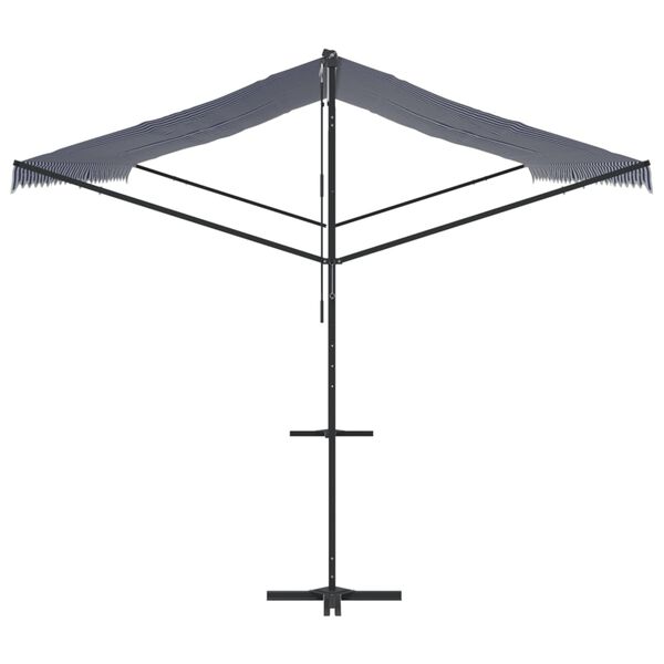 vidaXL Prostostoječa tenda modra in bela 600x300 cm krem blago jeklo