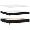 vidaXL LED Box Spring Postelja z vzmetnico Črna 200 x 200 cm blago