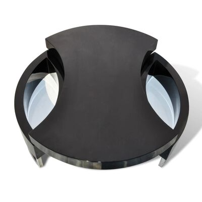 vidaXL Klubska mizica nastavljiva oblika visok sijaj črna