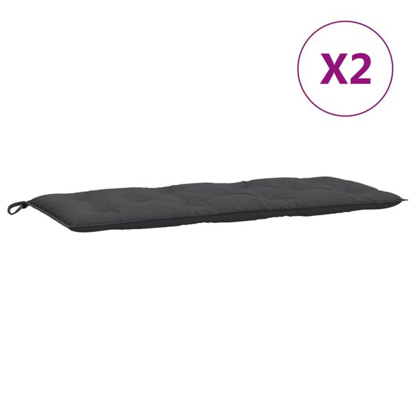 vidaXL Blazina za vrtno klop 2 kos melanž antracit 120x50x7 cm blago