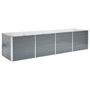 vidaXL Visoka greda iz pocinkanega jekla 320x80x77 cm sive barve