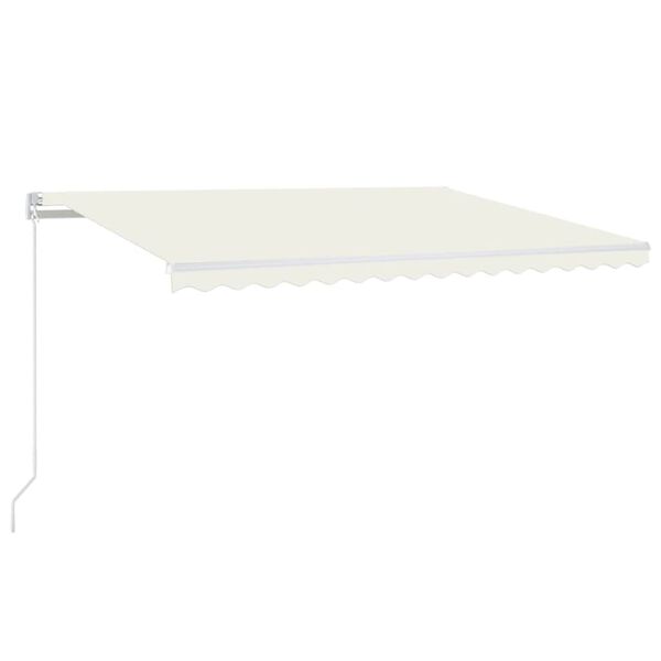 vidaXL Ročno zložljiva tenda z LED lučmi 450x350 cm krem