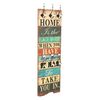 vidaXL Stenski obe&scaron;alnik s 6 kljukicami 120x40 cm HOME IS