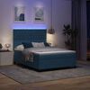 vidaXL LED Box Spring Postelja Temno modra 140 x 200 cm blago