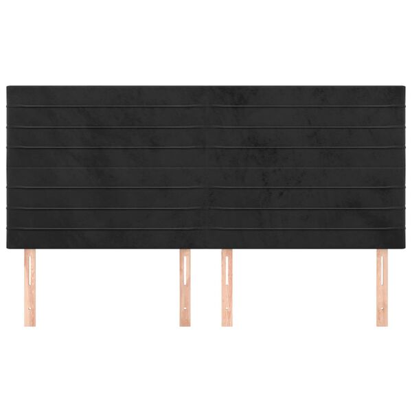 vidaXL Vzglavje postelje črno 160x5x118/128 cm žametno