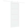 vidaXL Drsna vrata Bela 83 x 202 cm Trdna borovina