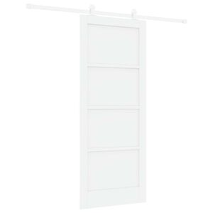 vidaXL Drsna vrata Bela 83 x 202 cm Trdna borovina