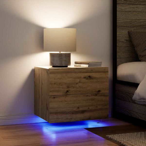 vidaXL Nočna omarica Umetni hrast 50 x 39 x 41 cm Konstruiran les