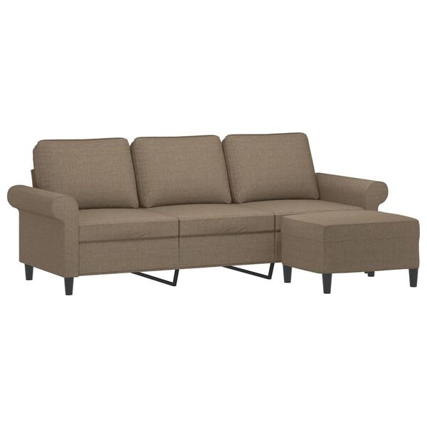 vidaXL Trosed s stolčkom za noge taupe 180 cm blago
