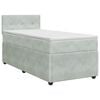 vidaXL Postelja boxspring z vzmetnico Svetlo siva 100 x 200 cm Žamet