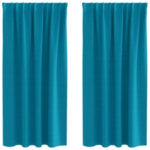 vidaXL Zavese za zatemnitev z obroči 2 pcs Turkizna 175 x 140 cm