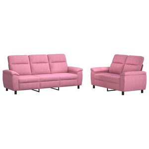 vidaXL Kavčna garnitura 2 pcs Roza Blago