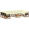 vidaXL Zunanja garnitura za sedenje 11 pcs Naravna in smetana