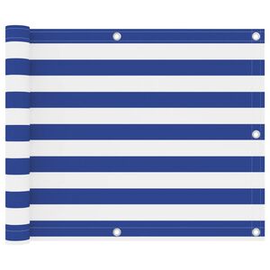 vidaXL Balkonsko platno belo in modro 75x400 cm oksford blago