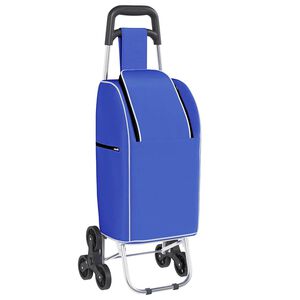 vidaXL Nakupovalni voziček Modra 39,5 x 33 x 93 cm Oxford tkanina