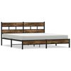 vidaXL Kovinski posteljni okvir brez vzmetnice dimljen hrast 183x213cm