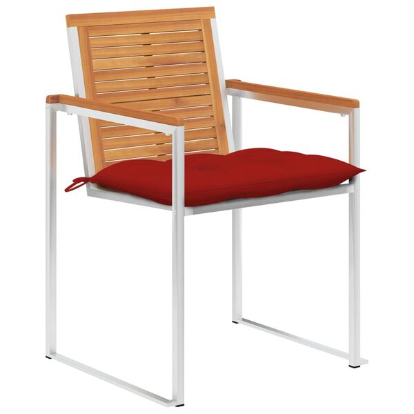 vidaXL Vrtni stoli 6 kosov z blazinami trdna tikovina