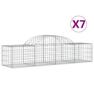 vidaXL Obokane gabion ko&scaron;are 7 kosov 200x50x40/60 cm pocinkano železo