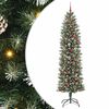 vidaXL Umetno vitko božično drevo med 300 LED Zelena in Bela 240 cm