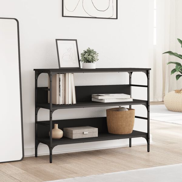 vidaXL Konzolna mizica črna 100x32x75 cm inženirski les